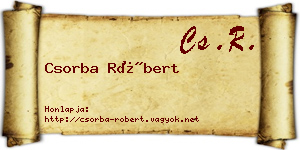 Csorba Róbert névjegykártya
