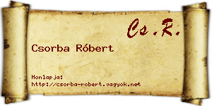 Csorba Róbert névjegykártya