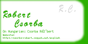 robert csorba business card